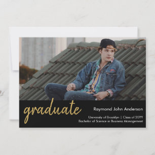 Anuncio Graduación de la foto del guión de oro negro moder