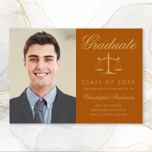 Anuncio Graduación de la foto del Naranja de la abogacía G