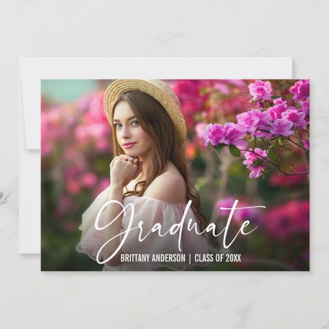 Anuncio Graduación de la fotografía con escritura de lápiz (Anverso)