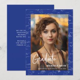 Anuncio Graduación de mensaje de foto con guión de matemát