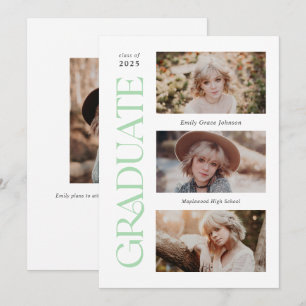 Anuncio Graduación De Mint Trendy Serif Múltiples Fotograf