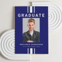 Graduación de Niño en Azul Marino Moderno