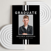 Graduación de niño moderno en blanco y negro