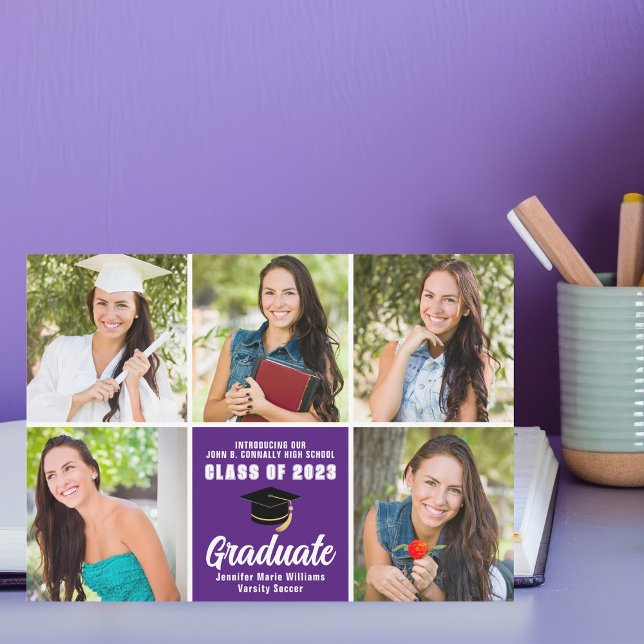 Anuncio Graduación de Personalizado de Collage de fotos de (Subido por el creador)