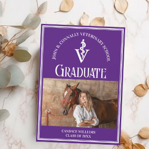 Anuncio Graduación de Personalizado de fotografía de Purpl
