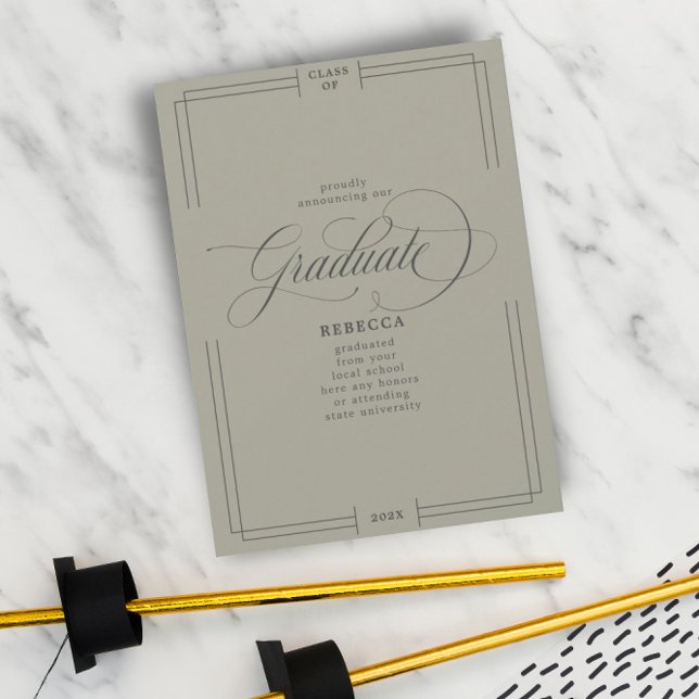 Anuncio Graduación de sabio verde con guión clásico para g (Subido por el creador)