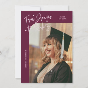 Anuncio Graduación de Sueños a Realidad Foto Curva Cranber