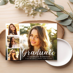 Anuncio Graduación de superposición de foto de guión moder