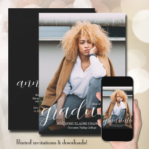 Anuncio Graduación de superposición de script de moda