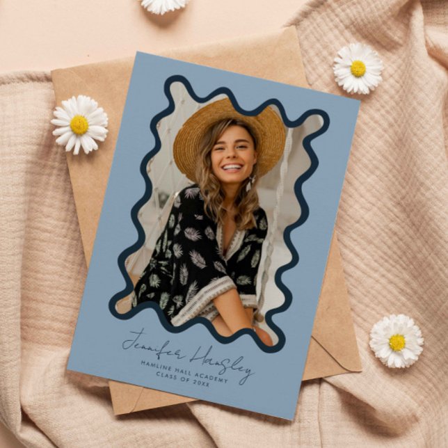 Anuncio Graduación de tramas de foto azul de la marina (Subido por el creador)