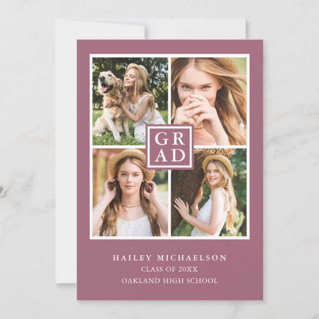 Anuncio Graduación del Collage de fotos de Cassis Morada M (Anverso)