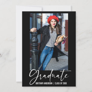 Anuncio Graduación del guión de la caligrafía de la pluma 