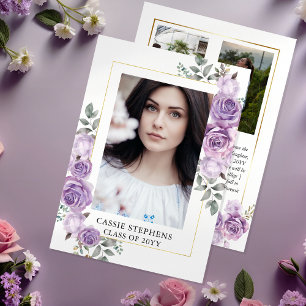 Anuncio Graduación del marco dorado de 4 Collages de fotos