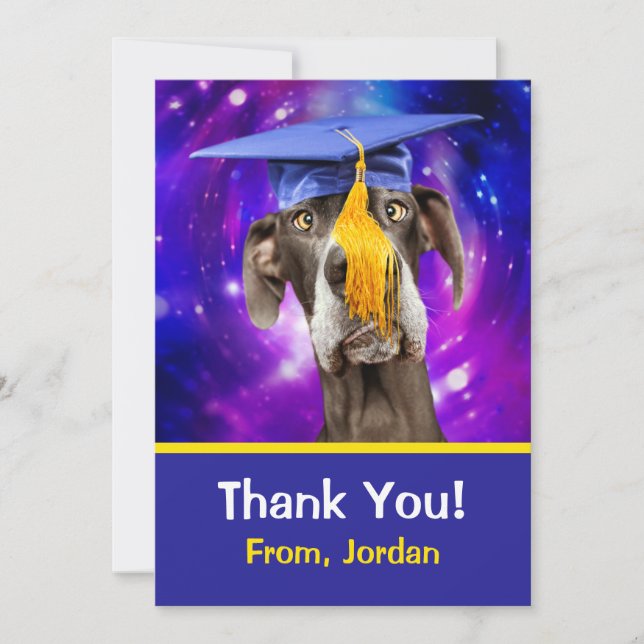 Anuncio Graduación divertida de perro con Gorra (Anverso)