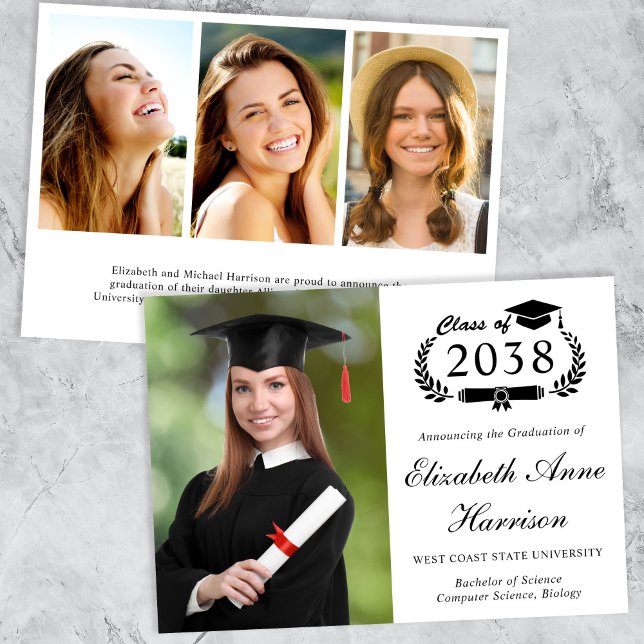 Anuncio Graduación Elegante de la Escuela de Fotografía po (An elegant college graduation announcement to celebrate the graduate's achievements)