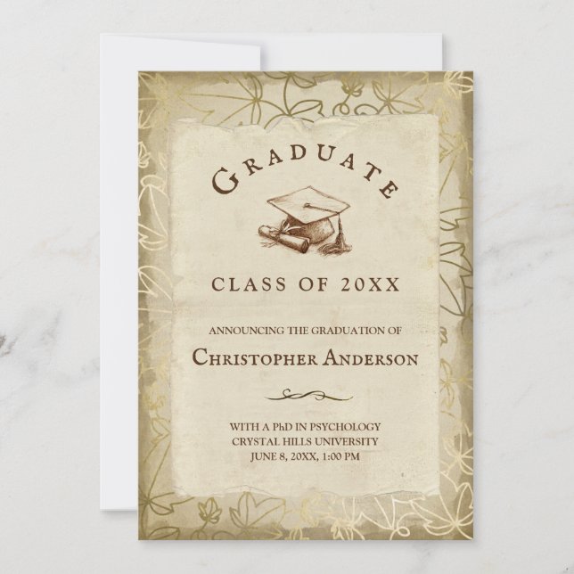 Anuncio Graduación Elegante Tan Ivy Sale De Graduado 2023 (Anverso)