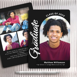 Anuncio Graduación en blanco negro 4 guión en negrita para