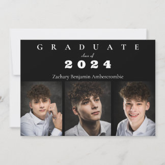 Anuncio Graduación en blanco negro clásico de secundaria