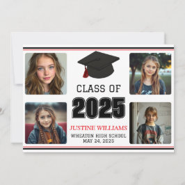 Anuncio Graduación en rojo y negro