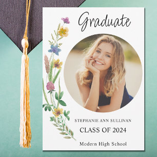 Anuncio Graduación escolar de Boho Wildflower Chica