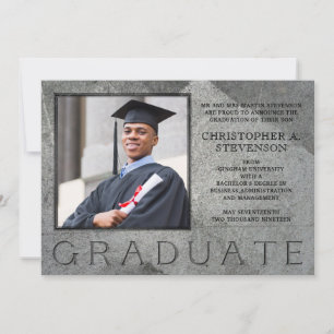 Anuncio Graduación formal de fotos en piedra grabada