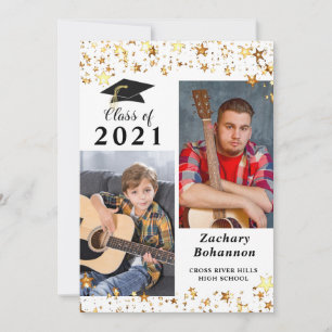 Anuncio Graduación Foto de Black Gold Stars