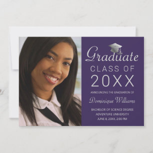 Anuncio Graduación Foto de Grado Plateado Guión de cierre 