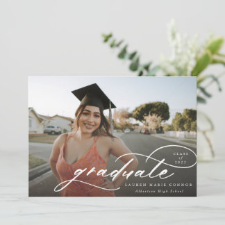 Anuncio Graduación fotográfica caligráfica moderna horizon