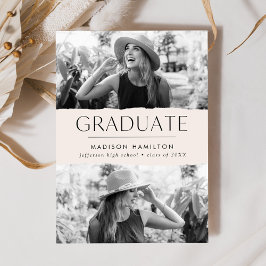 Anuncio Graduación fotográfica de crema de borde moderno 2