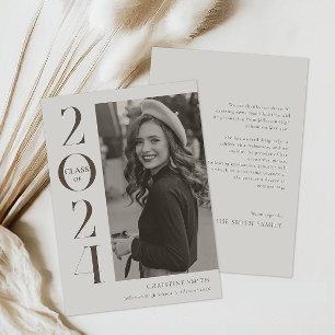 Anuncio Graduación fotográfica de tipografía retro en blan