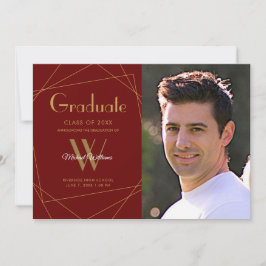 Anuncio Graduación geométrica de monograma de fotografía m