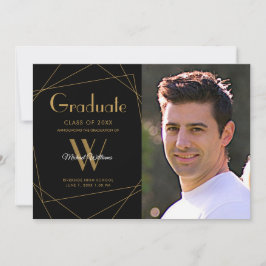 Anuncio Graduación geométrica de monograma de fotografía n