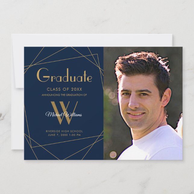 Anuncio Graduación geométrica en monograma de fotografía a (Anverso)