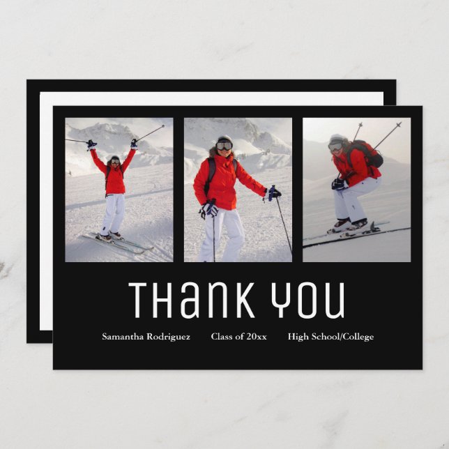 Anuncio Graduación Gracias A La Moderna 3 Foto Blanco Negr (Anverso / Reverso)