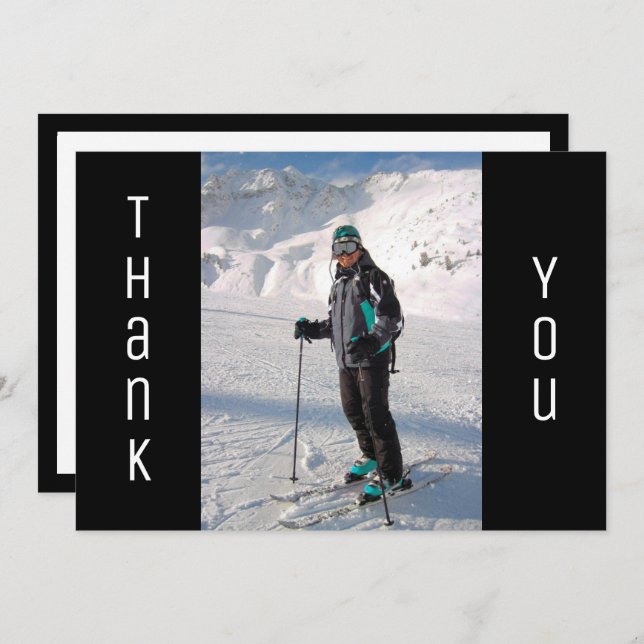 Anuncio Graduación Gracias Audaz Foto De Grado Blanco Y Ne (Anverso / Reverso)