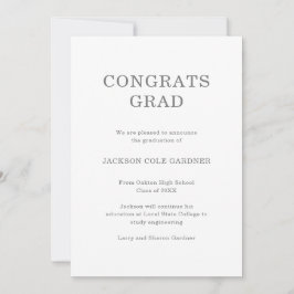 Anuncio Graduación Grad Classic Gray Non Photo Graduation