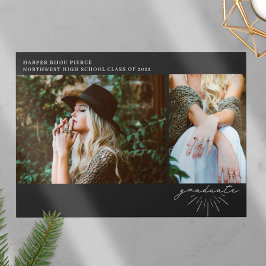 Anuncio Graduación gris de guión de arte de línea 2 Foto