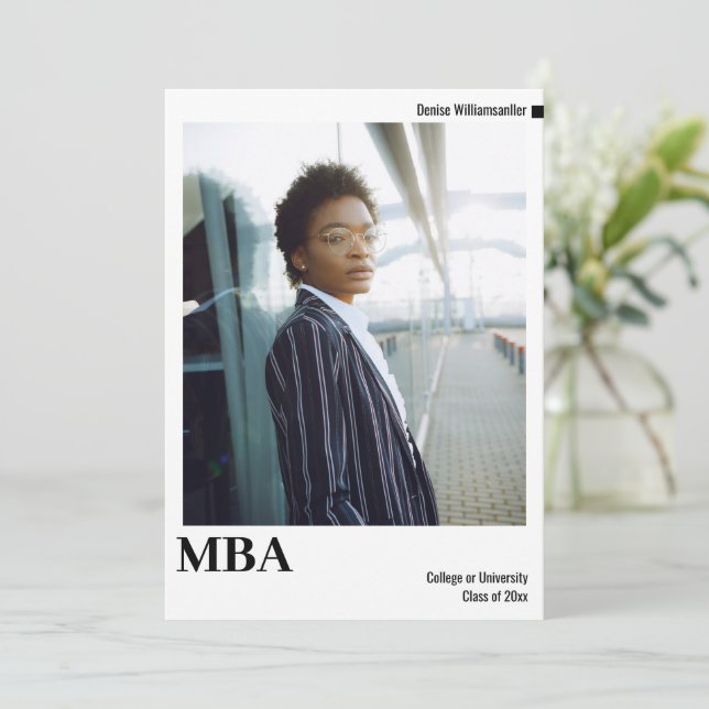 Anuncio Graduación Mínima de Foto MBA (Anverso de pie)