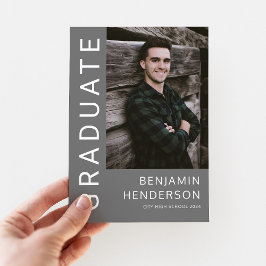 Anuncio Graduación minimalista de fotos grises