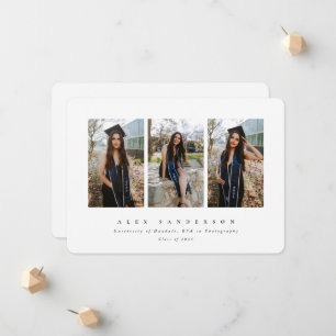 Anuncio Graduación minimalista elegante de fotos triples b