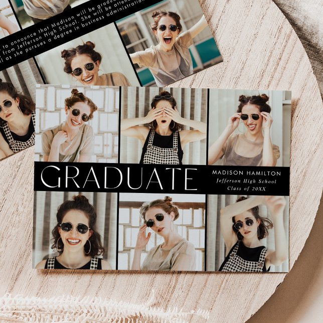 Anuncio Graduación Moderna de 12 Fotos en Blanco y Negro (Subido por el creador)