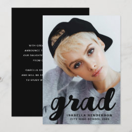 Anuncio Graduación moderna de escritura negra en imagen