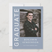 Graduación moderna de fotografía azul