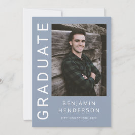 Anuncio Graduación moderna de fotografía azul