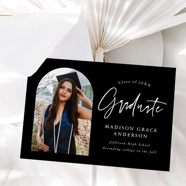 Anuncio Graduación moderna de fotografía en arco negro (Subido por el creador)