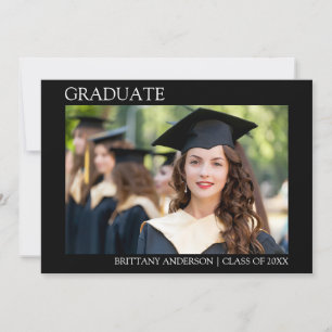 Anuncio Graduación moderna de fotografía Minimalista negra