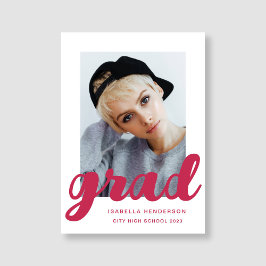 Anuncio Graduación moderna de guiones de fotos rosadas