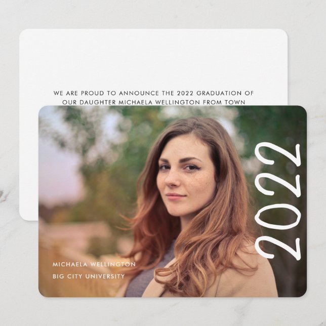 Anuncio Graduación moderna de la Universidad de la Foto Sc (Anverso / Reverso)