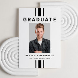 Anuncio Graduación Moderna De Niños Blancos Y Negros