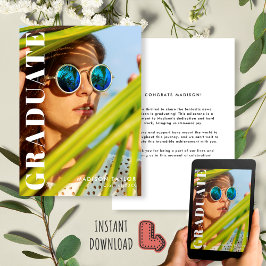 Anuncio Graduación moderna de posgrado en blanco y negro